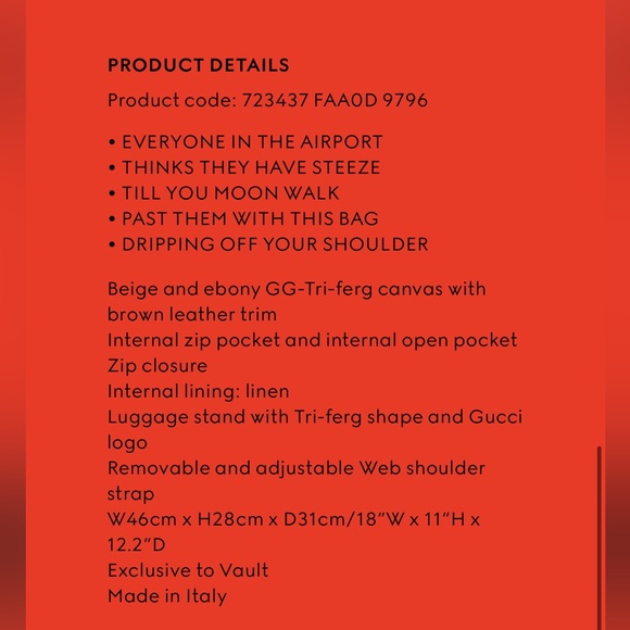 GUCCI X PALACE Triferg Canvas GG-P Duffle Bag - Picture 14 of 17